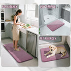 Yimobra Memory Foam Bath Mat, Super Soft Absorbent Bathroom Rug Non Slip 24x17 Inch, Quick Dry, Machine Washable Floor Carpet for Tub Shower, Home Decor Accessories, Mauve