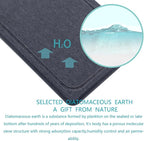 2 Pcs Water Absorbing Stone Trays, Kitchen/Bathroom Sink Soap Dish, Diatomite Tray Used for Hand Soap & Cosmetic Bottles in The Modern Home, 4" W x 10.2" L, Dark Gray