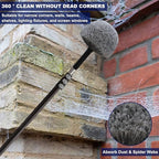 Grey Corner Cobweb Duster Head Brush - High Efficiency Twist-On Spider Web Brush Cleaning Tool for Indoor & Outdoor Cleaning, Compatible with Standard Acme Threaded Poles -1 Pack
