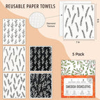 Swedish Dishcloths for Kitchen, 5 Pack Reusable Paper Towels Washable, Super Absorbent Swedish Dish Cloths, Non-Scratch, No Odor
