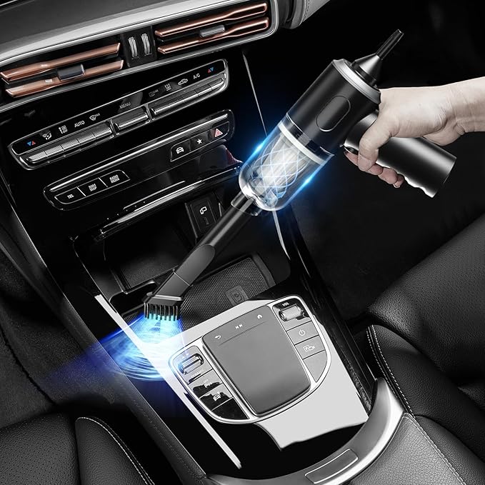 3 in 1 Keyboard Vacuum Cleaner, 12000PA High Power Handheld Car Vacuum, Cordless Portable Mini Table Vacuum Cleaner, Compressed Air Duster Keyboard Cleaner for Car,Desktop, Pet Hair Cleaning