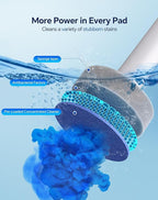 LFBEAR Disposable Toilet Brush Wand, Wall Mounted Toilet Cleaner Kit with Holder, 18 Refills Replacement Heads for Bathroom Cleaning