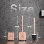 Sellemer Toilet Brush and Holder Set - Flexible Toilet Bowl Brush Head with Silicone Bristles, Compact Size for Storage and Organization, Ventilation Slots Base (1 Pack, Rose Gold)