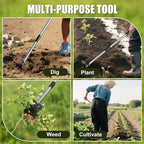 RONSUNG Weed Puller Tool with 57" Long Handle – 2-in-1 Stand Up Weeder & Garden Hoe with Heavy-Duty Steel Head, Manual Hand Uprooting Weeding Pull for Lawn, Yard & Lawn, Bonus Gloves Included