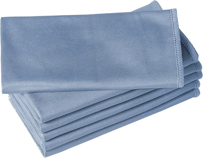 6 Pack Microfiber Glass Cleaning Cloth, 16 Inch X 16 Inch, Lint Free Quickly Clean Window, Glasses, Windshields, Mirrors, and Stainless Steel, Dark Blue