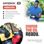 SAFESKIN Heavy Duty Nitrile Disposable Latex Free Gloves (40/160/1600 packs), Black Gloves for Food Prep, Cleaning, Mechanic