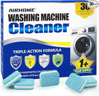 Washing Machine Cleaner Tablets - Deep-Cleaning Descaler for Front Load and Top Load Washers, Including HE, 30 Pack (15 Month Supply)