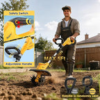 Cordless Tiller Cultivator for DEWALT 20V MAX Battery (Tool Only), 310RPM Electric Rototiller Garden Tool with 40 Steel Tines, 9.1In Tilling Width & 6.3In Depth Tiller for Gardening, Folding Design