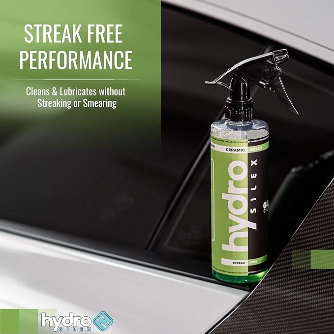 HydroSilex Glass Cleaner (16oz) | Recharge Your Glass & Windows | Streak Free Performance | SIO2 Infused Ceramic Formula | Safe On Tinted Glass | Effortless Cleaning Process