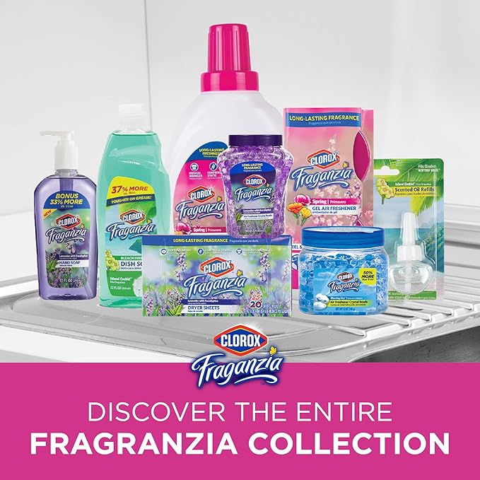 Clorox Fraganzia Crystal Beads Air Freshener Value Pack in Spring Scent - Long-Lasting Room Deodorizer - Odor Eliminator Gel Beads to Freshen Home, Car, or Office, 24 Fl Oz - 6 Pack