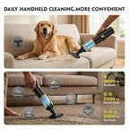 CROS Car Vacuum Cordless, 21000Pa Powerful Suction Handheld Cleaner for Car, Home & Pet Hair, 4-in-1 Portable Mini Vacuum with Multiple Attachments for Deep Cleaning, Type-C Rechargeable