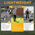 Weed Wacker Cordless,2000mah Battery Operated Weed Trimmer 3 Types Cutting Blade Lightweight Electric Grass Cutter,Fast Charger Portable Lawn Trimmer for Yard Garden