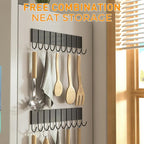 2Pcs Magnetic Key Holder For Fridge With 10 Hooks, Magnetic Utensil Holder For Wall, Strong Magnetic Key Hanger Hook Organizer, Magnent Key Rack For Kitchen Metal Door Grill Tool Coat Towel Purse