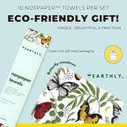 Reusable Paper Towels - 10 Pack - Roll of Washable Cotton Cloth Paper Towels - Paperless Reusable Napkins Cloth Washable - Absorbent + Long Lasting - Zero Waste Products - (Butterfly)