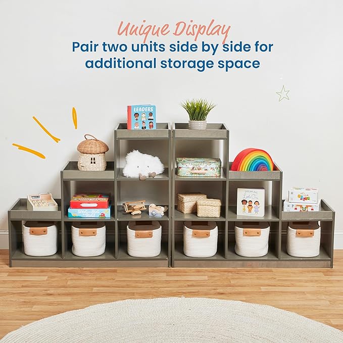ECR4Kids 3-2-1 Cube Storage Cabinet, Display Shelf, Grey Wash