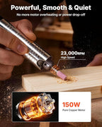 VEVOR Flex Shaft Grinder, 150W 23000RPM Electric Flex Shaft Rotary Tool, Foot-Pedal Control Hanging Carver Grinder with 112PCS Accessory Kit for Sanding Buffing Polishing Cutting