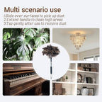 Ostrich Feather Duster for Electronics, Keyboard – Soft Dusting Tool for Screen, Fragile Items, Office, Home Cleaning (A12- Black Handle)