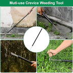 49.2” Long Handle Crack Weeder, 3 Adjustable Length Crevice Weeding Tool Manual Weeder Puller for Sidewalk, Paver, Wall Gaps, Lawn Yard Gardening Tool (Silver)