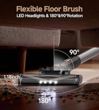 Hivroo N17 Cordless Vacuum Cleaner, Upgraded Lightweight Stick Vacuum for Home, 45mins Runtime, Powerful Suction, Self-Standing, Anti-tangle, Rechargeable Vacuum for Hard Floor Carpets Pet Hair (Gold)