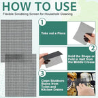 Skyley 12 Pack Flexible Scrubbing Screen Cleaning Mesh for Household 5.5 x 4 Inch Cleaner Toilet Hard Water Ring Remover Scouring Pad Abrasive Grit Cleaning Screen for Remove Carbon, Rust and Scale