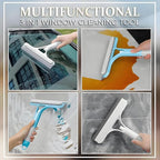 3 in 1 Window Cleaning Scraper, Window Squeegee with Spray 3 in 1 Glass Cleaner Squeegee and Scrubber with Spray for Car Home Kitchen （White）