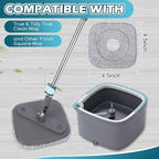 Square Microfiber Mop Pads Compatible with True & Tidy True Spin Mop - Mop Replacement Pads for Square Spin Mop and Bucket - Washable Pads fit for All 9 Inch Square Spin Mop (4 Pack)