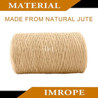 1.5mm x 1500 Feet Natural Jute Rope, Twine for Gardening Tomato Climbing Plant Tie Floristry Crafts Gift Wrapping Packing Decor