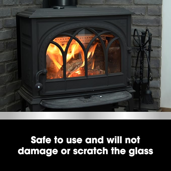 Furniture Clinic Stove Glass & Metal Cleaner - For Log Burner and Fireplace Glass Doors - Removes Soot, Dirt & Ash - Instant Results - 500ml / 17oz