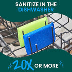 Scotch-Brite Blooms Dobie Scrubbing Pad, Non-Scratch Kitchen Sponge for Cleaning Dishes, Appliances, and Bathrooms, Raindrop Blue Dish Sponge that Dries Fast, 2 Pack