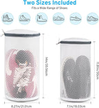 2 Pack 2 Size 120g Honeycomb Shoe Washing Machine Bag, Fabric Shoe Bag with Auto-Lock Zipper, Washing Laundry Bag for Sneaker, Running Shoes, Sock, Bras, Toys