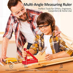 Mini 3D Multi-Angle Measuring Square Ruler, WT102C High Precision Hole Scribing Woodworking Tools, 0-90° Aluminum Alloy Carpenter Square Metric Wood Working Tools