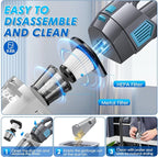 Handheld Vacuum Cordless, 15000PA Strong Suction Hand Held Car Vacuum Cleaner Rechargeable, Portable Hand Vacuum with Multi-Nozzles & Washable Filter for Home Office, Car, Pets