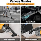 Cordless Vacuum for Dewalt 20V Battery, Portable Handheld Vacuum Cleaner with 2 HEPA Filter, 4 Multi Nozzle, Power Shop Vacuum for Home, Car, Floor, Carpet (Battery Not Included)