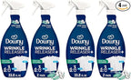 Downy Wrinkle Releaser Spray, All In One Formula, Removes Wrinkles, Static and Odor Eliminator, Crisp Linen Scent, 33.8 Fl Oz (Packaging May Vary),(Pack of 4)