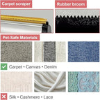 Carpet Rake for Pet Hair Removal - Dual Head Carpet Scraper & Rubber Broom with 50inch Handle for Carpet, Sofa, Car - Pet Hair Remover Tool for Cat & Dog