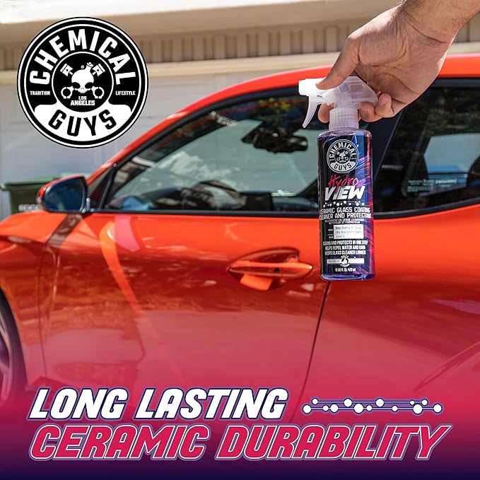 Chemical Guys CLD30116 HydroView Ceramic Glass Cleaner, Water Repellent & Protective Coating (Works on Glass, Windows, Mirrors, Navigation Screens & More; Car, Truck, SUV and Home Use), 16 fl oz