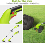 Aokia String Trimmer: Cordless Weed Wacker with 40V 2.0Ah Battery - Lightweight Electric Lawn Edger - 2 in 1 Trimmer & Edger Lawn Tool Grass Cutter with 8 Lines and 2 Plastic Blades for Garden, Yard