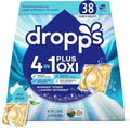 Dropps 4-in-1 Plus Oxi Crisp Breeze Power Biobased Laundry Detergent Pods (38 Pods) - Chlorine-Free Bleach Alternative Biobased Laundry Whitener, Stain & Odor Remover