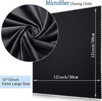 Frienda 12 Pack Large Microfiber Glass Cleaning Cloths 12 x 12 Inch Oversized Eyeglass Sunglasses Cleaning Cloths for Electronics Glasses Screens and Lenses(