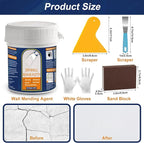 Drywall Repair Kit 8.8OZ Spackle Wall Repair Kit with Scraper Sanding Pad to Quick Fix Wall Surface Holes and Creak Damage Wall Mending Agent for Home Wall Putty Plaster Dent Wood Scratch Repair