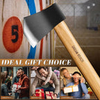 Dream Reach Professional Throwing Axe - with Wooden Handle, Hand Forged Throwing Hatchet, 15.7" Throwing Game Axe for Backyard, Competition, Recreation