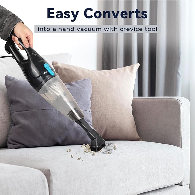 Corded Vacuum Cleaner, 4-in-1 Vacuum Cleaners for Home 15Kpa Power Suction Lightweight Stick Vacuum with Washable HEPA Filter Converts to a Handheld Vacuum for Home, Pet Hair, Carpet, Hard Floors