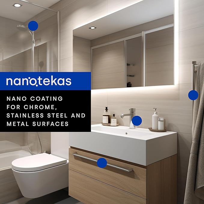 Nano Ceramic Coating Kit for Metal & Chrome - Ceramic Coating Stainless Steel Protector - For Stainless Steel & Chrome Surfaces - Life Proof Home Ceramic Coating Stain & Water Repellent
