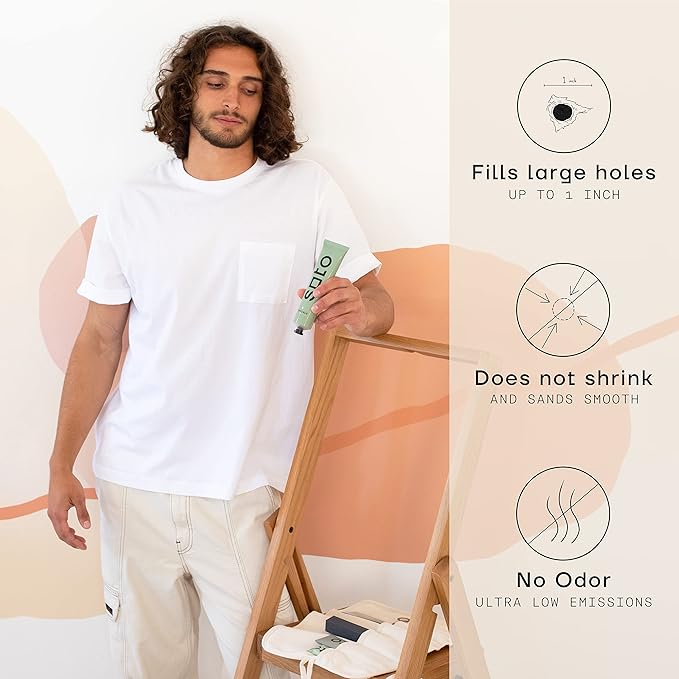 soto Small Hole Repair, Off-White Spackle, 4 Ounces (No. 08 Artisan White) — High Strength Small Hole Filler for use on: Walls, Drywall, Ceiling, Furniture, Cabinets