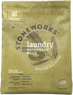 Grab Green Stoneworks Laundry Detergent Pods, Olive Leaf, 50 Count (Pack of 1) Loads-EPA Safer Choice Certified, Powered by Naturally-Derived Plant & Mineral-Based Powder Pods
