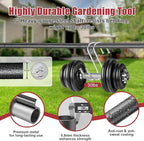 Garden Rake for Leaves: 70 Inch Adjustable Long Handle 18 Metal Tines with 8-17" Expandable Head Heavy Duty Metal Rake for Lawns Leaves Yard Grass Camping Debris