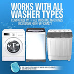 Sudstainables Washing Machine Cleaner Tablets (24-Pack) – Deep Clean for Front or Top Load Washers, Removes Odor, HE Washer and Septic Safe Cleaning Solution for Long-Lasting Freshness