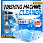 Enzyme Washing Machine Cleaner Tablets (24 Pack) – Protease Deep Clean Laundry Machine Cleaner Descaler for HE, Front Load & Top Load Washer, Removes Odor, Residue & Hard Water Buildup (2-Year Supply)
