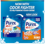 Purex 4-in-1 Laundry Detergent Pacs, Oxi Power + Odor Fighting, Powerful Clean, Stain Defense Technology, Helps Neutralize Odors, Advanced Oxi Brightening, Boost of Freshness