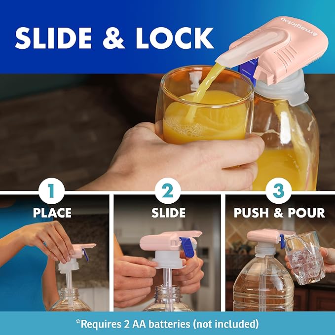 The Magic Tap Automatic Drink Dispenser: Hands-Free Milk, Beverage Dispenser, Drink Dispenser for Fridge Juice, Gifts for Women & Men: 1 Pack Peach